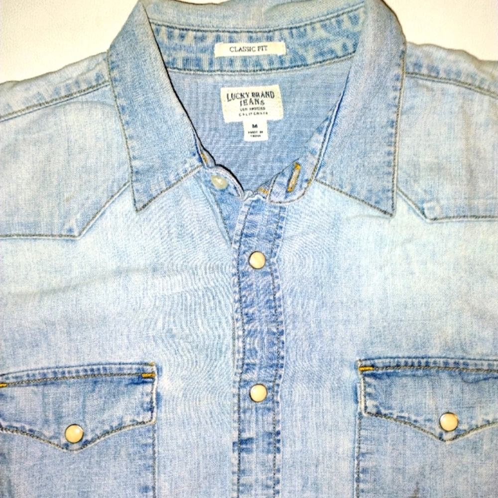 Lucky Brand Men's Light Blue Denim Shirt